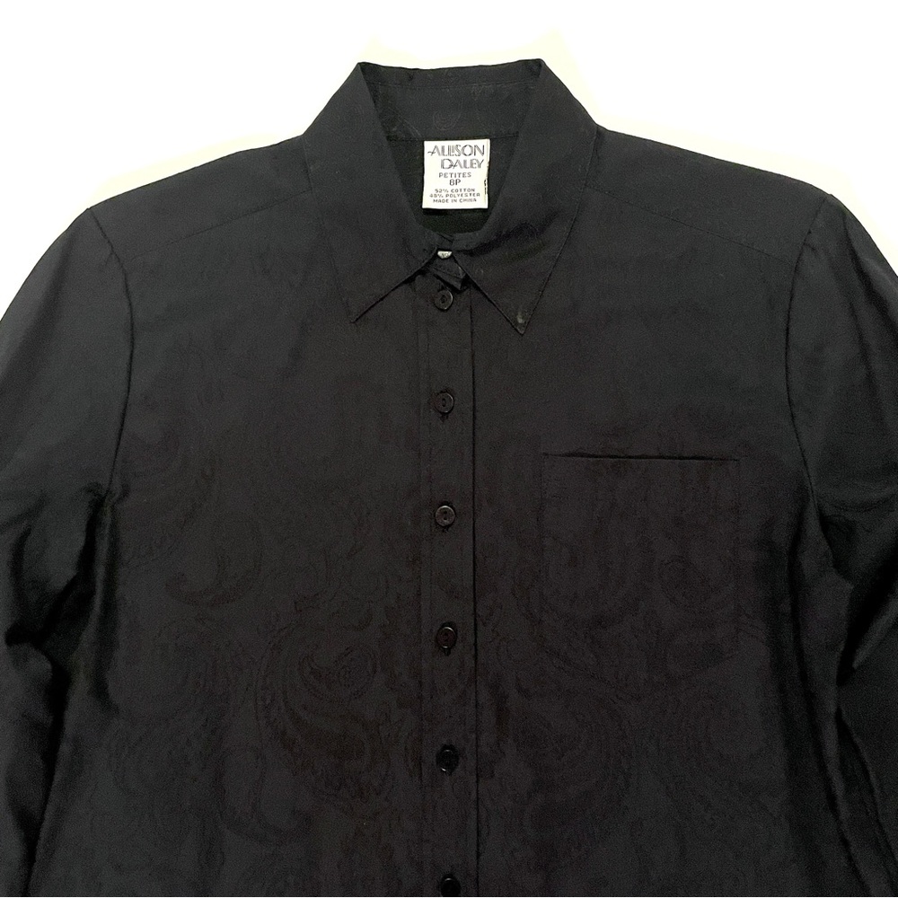 Allison Daley black long sleeve button down shirt